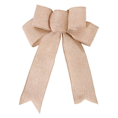 Jõulukaared Jõulupuu linane ruuduline vibusõlm Käsitsi valmistatud kinkekarbi pakkimine Dekoratiivsed vibud uusaasta kodukaunistus