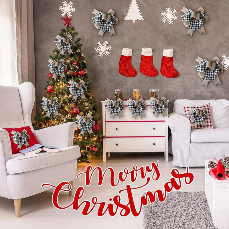 Ziemassvētku rūtains priekšgala audekls Ziemassvētku eglītes vainagu loks mājām svētku ballītei priekšdurvju dekoratīvs kāzu dekors DIY dāvana