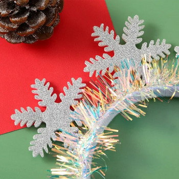 Коледна лента за глава с LED светлини Снежинка Xmas Tree лента за коса 2023 Коледни украси за дома Момичета Жени Новогодишни подаръци