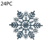 24db műanyag arany ezüst csillogó por hópehely karácsonyi díszek medál karácsonyfa dekoratív függő hópehely