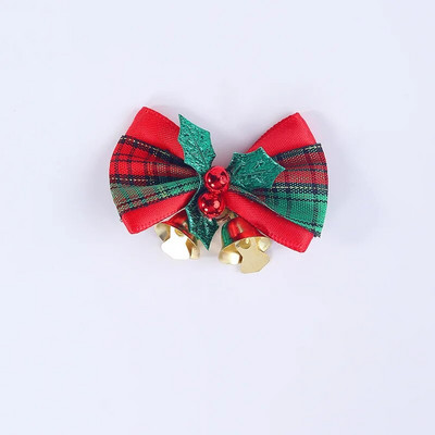 1 KOM. Crvena karirana božićna mašna Zvono Dodaci Mini mašna Potrepštine za ukrašavanje atmosfere božićnog drvca