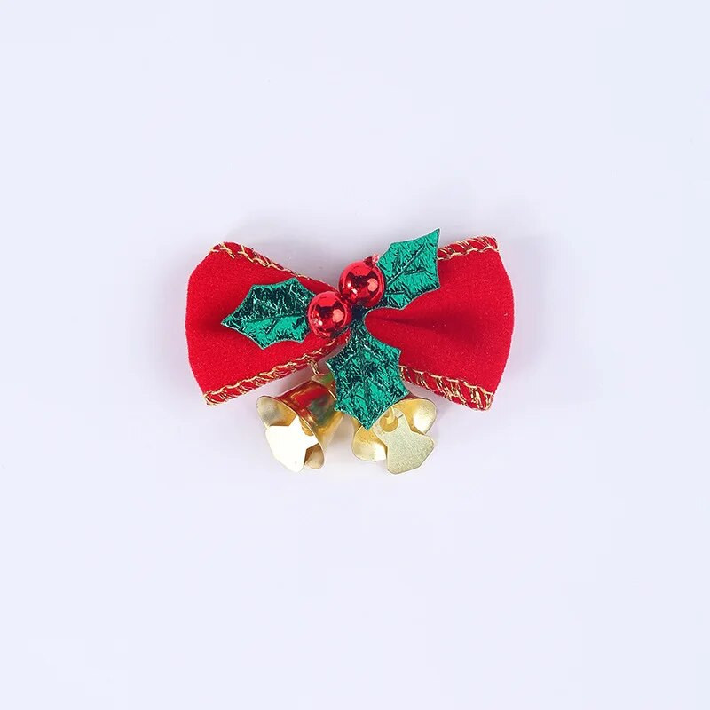 1 KOM. Crvena karirana božićna mašna Zvono Dodaci Mini mašna Potrepštine za ukrašavanje atmosfere božićnog drvca