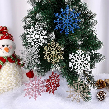 3 бр коледни бели пластмасови блестящи снежинки орнаменти, коледни орнаменти, празничен аксесоар, домашен декор, сценичен декор