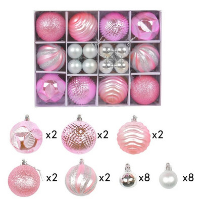 Set ukrasa za božićno drvce od 6 cm i 26 komada, nelomljive nelomljive plastične šarene kuglice Božićni ukrasi