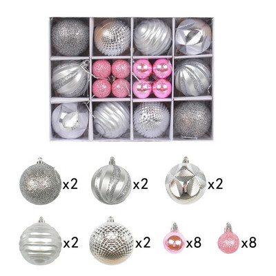 Set ukrasa za božićno drvce od 6 cm i 26 komada, nelomljive nelomljive plastične šarene kuglice Božićni ukrasi