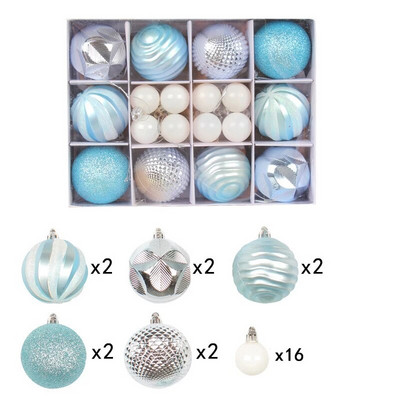 Set ukrasa za božićno drvce od 6 cm i 26 komada, nelomljive nelomljive plastične šarene kuglice Božićni ukrasi