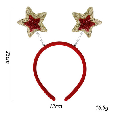 Božićna traka za glavu Girls Party Decoration Christmas Tree Headwear Pentagram Traka za glavu Božić