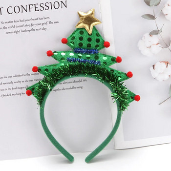 Зелени коледни ленти за глава Noel Xmas Tree Headgear Merry Christmas лента за коса Christmas Gifts Честита Нова Година