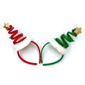 Коледна елха, лента за глава, зелена, червена шапка на Дядо Коледа, шапки, коледна елха, лента за коса Navidad Natal Merry Chritmas, подарък, декор за коса