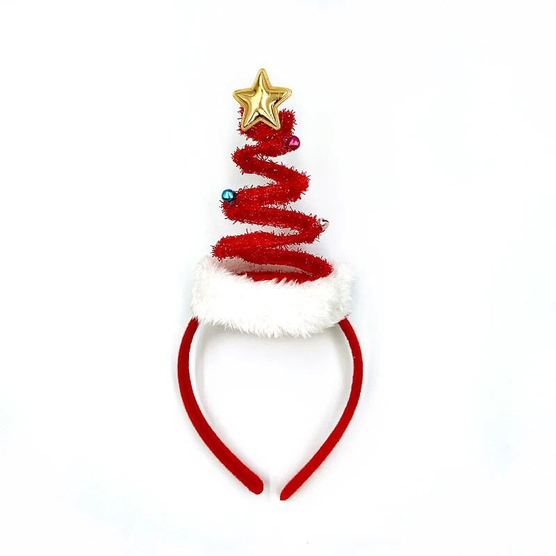 Traka za glavu za božićno drvce Zelena crvena kapa Djeda Mraza Pokrivala za glavu Xmas Tree traka za kosu Navidad Natal Merry Chritmas Gift Dekoracija za kosu