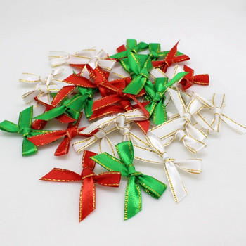50 τμχ/παρτίδα Χριστουγεννιάτικη Κορδέλα Φιόγκοι DIY Στολίδι Ράψιμο Αξεσουάρ ένδυσης Μαλλιά Στολισμός γάμου Χειροποίητη γραβάτα γιορτής