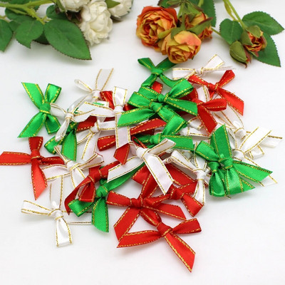 50 db/tétel karácsonyi szalag masnik barkács varrás ruházat kiegészítők haj esküvői dekoráció kézzel készített fesztivál nyakkendő