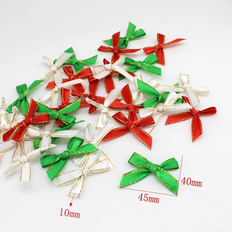 50 db/tétel karácsonyi szalag masnik barkács varrás ruházat kiegészítők haj esküvői dekoráció kézzel készített fesztivál nyakkendő