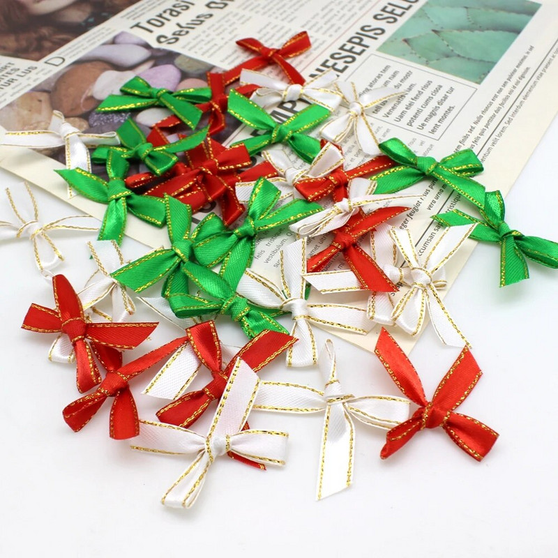 50 db/tétel karácsonyi szalag masnik barkács varrás ruházat kiegészítők haj esküvői dekoráció kézzel készített fesztivál nyakkendő