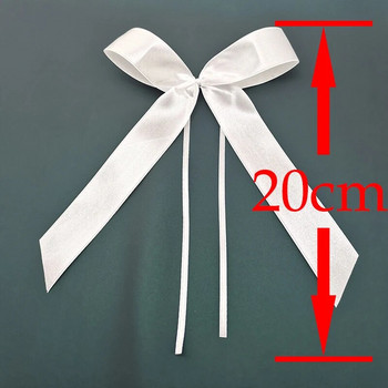 (50 бр./опаковка) 20 см бяла ръчно изработена панделка за момиче Аксесоари за фиби Колокация на дрехи Празнични подаръци Сватбена украса