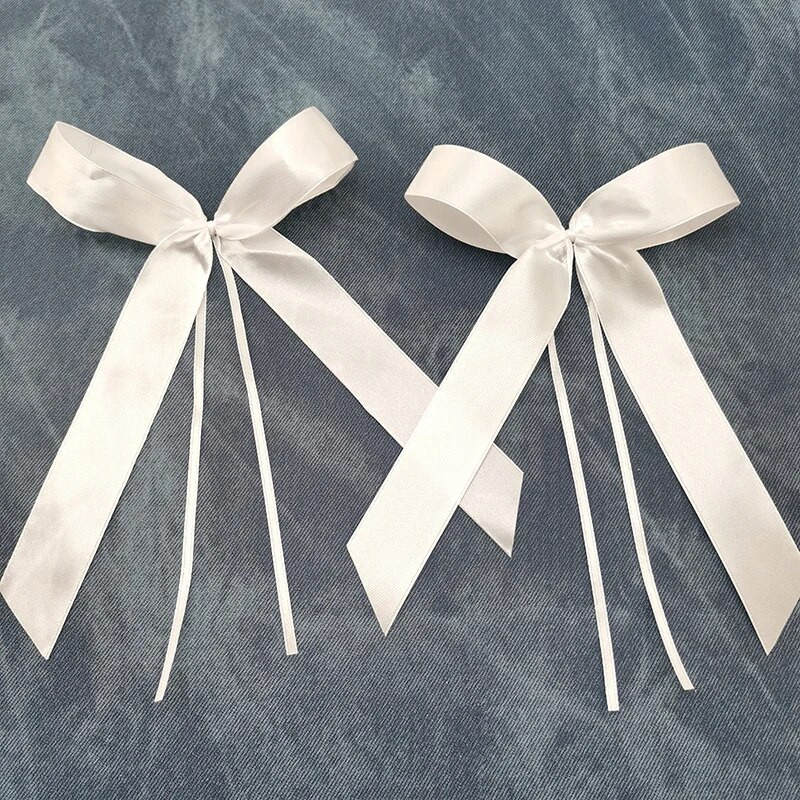 (50 kom./pakiranje) Bijela ručno rađena vrpca mašna od 20 cm za djevojčice Dodaci za ukosnice Odjeća Kolokacija Blagdanski darovi Vjenčane dekoracije