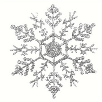 12 τμχ Νέα χριστουγεννιάτικα στολίδια με λάμψη νιφάδα χιονιού Χριστουγεννιάτικο δέντρο κρεμαστή διακόσμηση