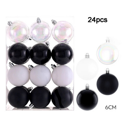 24 komada kuglica s kuglicama za božićno drvce Božićna kuglica s mjehurićima u boji Ručno oslikane božićne kuglice s privjescima Festivalski blagdanski ukras za dom