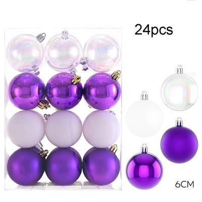 24 komada kuglica s kuglicama za božićno drvce Božićna kuglica s mjehurićima u boji Ručno oslikane božićne kuglice s privjescima Festivalski blagdanski ukras za dom