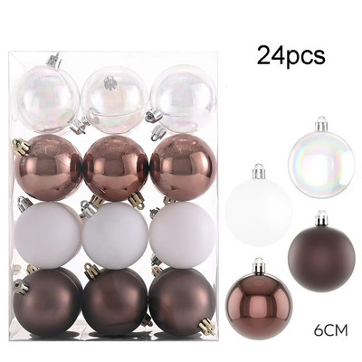 24 komada kuglica s kuglicama za božićno drvce Božićna kuglica s mjehurićima u boji Ručno oslikane božićne kuglice s privjescima Festivalski blagdanski ukras za dom
