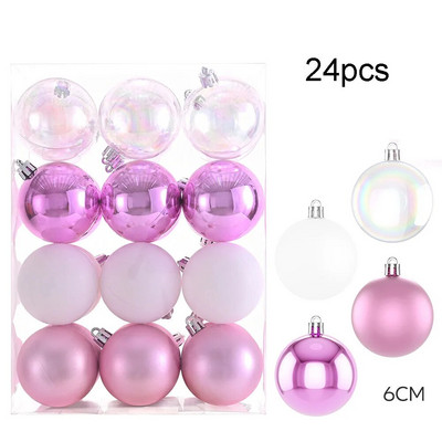 24 komada kuglica s kuglicama za božićno drvce Božićna kuglica s mjehurićima u boji Ručno oslikane božićne kuglice s privjescima Festivalski blagdanski ukras za dom
