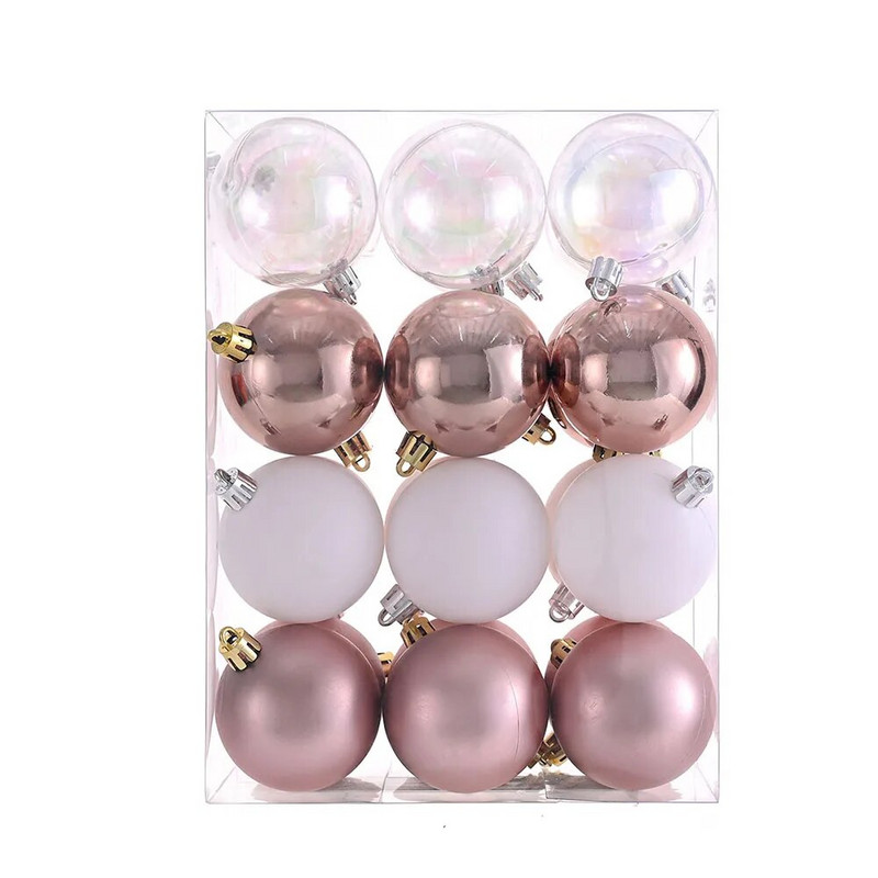 24 komada kuglica s kuglicama za božićno drvce Božićna kuglica s mjehurićima u boji Ručno oslikane božićne kuglice s privjescima Festivalski blagdanski ukras za dom