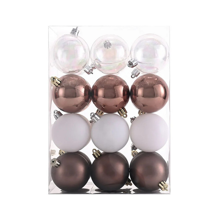 24 komada kuglica s kuglicama za božićno drvce Božićna kuglica s mjehurićima u boji Ručno oslikane božićne kuglice s privjescima Festivalski blagdanski ukras za dom