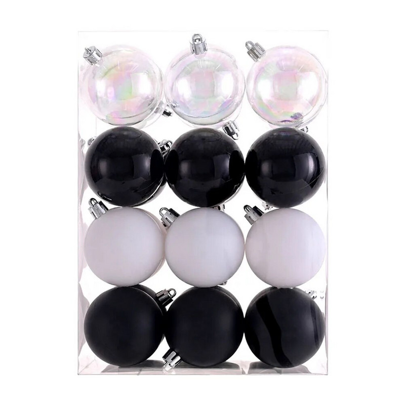 24 komada kuglica s kuglicama za božićno drvce Božićna kuglica s mjehurićima u boji Ručno oslikane božićne kuglice s privjescima Festivalski blagdanski ukras za dom