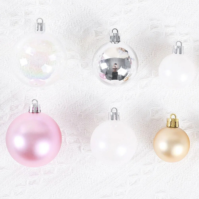 24 komada kuglica s kuglicama za božićno drvce Božićna kuglica s mjehurićima u boji Ručno oslikane božićne kuglice s privjescima Festivalski blagdanski ukras za dom