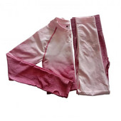 2PCS Energy Women Yoga Set Gym Seamless Ombre Gradient Leggings+Top dugih rukava Sportsko odijelo za vježbanje Ženski set za fitness Active We