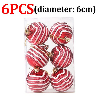 6kom/kutija Božićna kuglica Ukras za božićno drvce Viseći ukrasi za uređenje doma Vjenčanje Nova godina Dodaci za privjeske Navidad