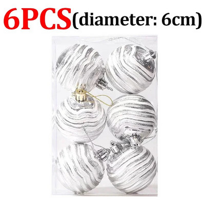 6kom/kutija Božićna kuglica Ukras za božićno drvce Viseći ukrasi za uređenje doma Vjenčanje Nova godina Dodaci za privjeske Navidad