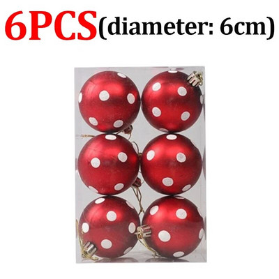 6kom/kutija Božićna kuglica Ukras za božićno drvce Viseći ukrasi za uređenje doma Vjenčanje Nova godina Dodaci za privjeske Navidad