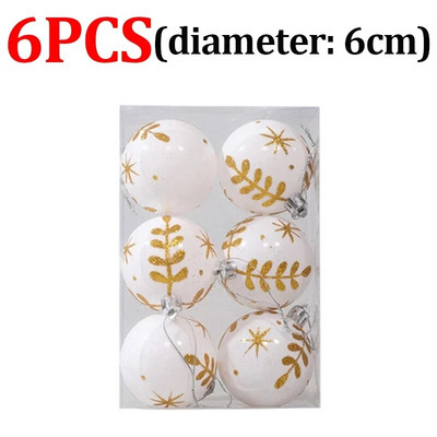 6kom/kutija Božićna kuglica Ukras za božićno drvce Viseći ukrasi za uređenje doma Vjenčanje Nova godina Dodaci za privjeske Navidad