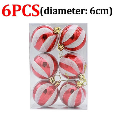 6kom/kutija Božićna kuglica Ukras za božićno drvce Viseći ukrasi za uređenje doma Vjenčanje Nova godina Dodaci za privjeske Navidad