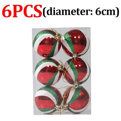 6kom/kutija Božićna kuglica Ukras za božićno drvce Viseći ukrasi za uređenje doma Vjenčanje Nova godina Dodaci za privjeske Navidad