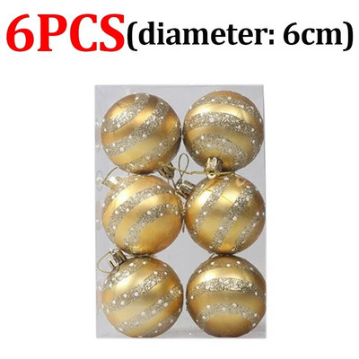 6kom/kutija Božićna kuglica Ukras za božićno drvce Viseći ukrasi za uređenje doma Vjenčanje Nova godina Dodaci za privjeske Navidad