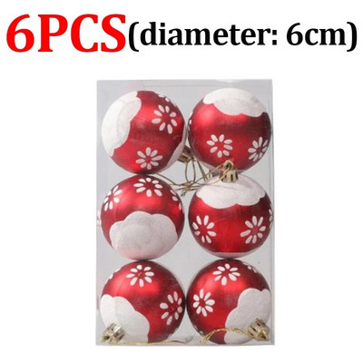 6kom/kutija Božićna kuglica Ukras za božićno drvce Viseći ukrasi za uređenje doma Vjenčanje Nova godina Dodaci za privjeske Navidad