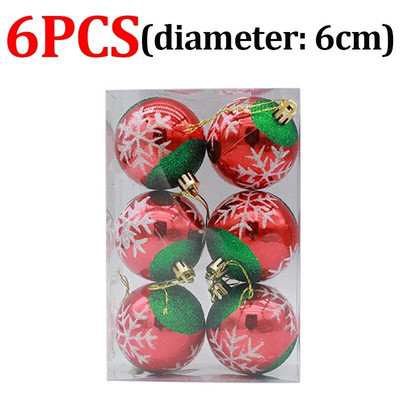 6kom/kutija Božićna kuglica Ukras za božićno drvce Viseći ukrasi za uređenje doma Vjenčanje Nova godina Dodaci za privjeske Navidad