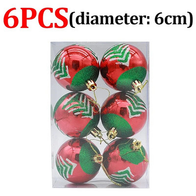 6kom/kutija Božićna kuglica Ukras za božićno drvce Viseći ukrasi za uređenje doma Vjenčanje Nova godina Dodaci za privjeske Navidad