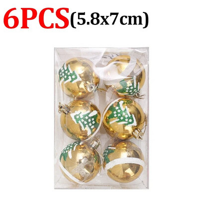 6kom/kutija Božićna kuglica Ukras za božićno drvce Viseći ukrasi za uređenje doma Vjenčanje Nova godina Dodaci za privjeske Navidad
