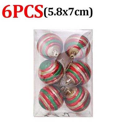6kom/kutija Božićna kuglica Ukras za božićno drvce Viseći ukrasi za uređenje doma Vjenčanje Nova godina Dodaci za privjeske Navidad