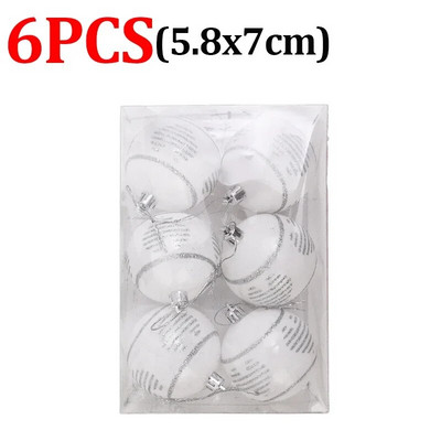 6kom/kutija Božićna kuglica Ukras za božićno drvce Viseći ukrasi za uređenje doma Vjenčanje Nova godina Dodaci za privjeske Navidad