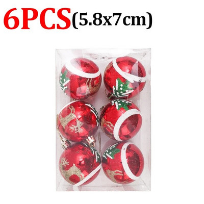 6kom/kutija Božićna kuglica Ukras za božićno drvce Viseći ukrasi za uređenje doma Vjenčanje Nova godina Dodaci za privjeske Navidad