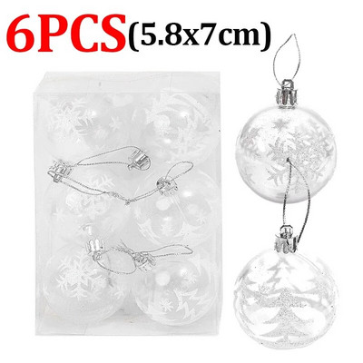 6kom/kutija Božićna kuglica Ukras za božićno drvce Viseći ukrasi za uređenje doma Vjenčanje Nova godina Dodaci za privjeske Navidad