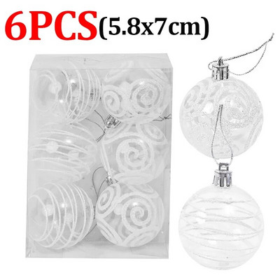 6kom/kutija Božićna kuglica Ukras za božićno drvce Viseći ukrasi za uređenje doma Vjenčanje Nova godina Dodaci za privjeske Navidad