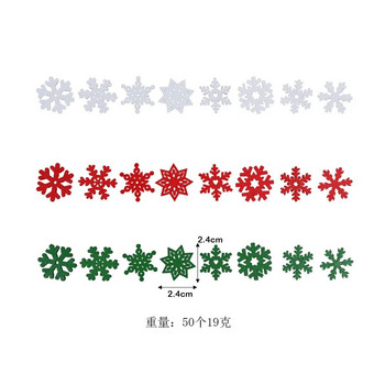 Ξύλινες χειροτεχνίες αναμεμειγμένες με κόκκινο λευκό πράσινο χιονονιφάδα τσιπς ξύλου Χριστουγεννιάτικες μάρκες ξύλου Δημιουργικές διακοσμήσεις σπιτιού