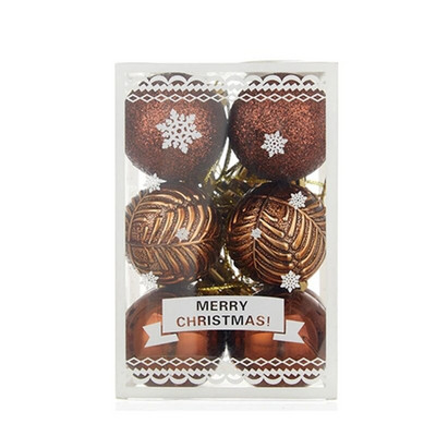 12kom set kuglica za božićno drvce Okrugli točkasti ukras u obliku pahulje s prugama s prozirnom kutijom DIY dekoracije za svečane zabave