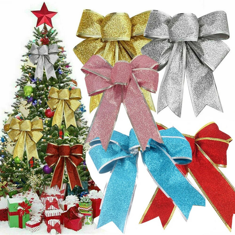 5 tk Suured jõuluvibud Kaunistused Jõulupuu Garland Vibusõlme Rippkaunistused Kodupeoks Kaminakaunistus 22x21cm