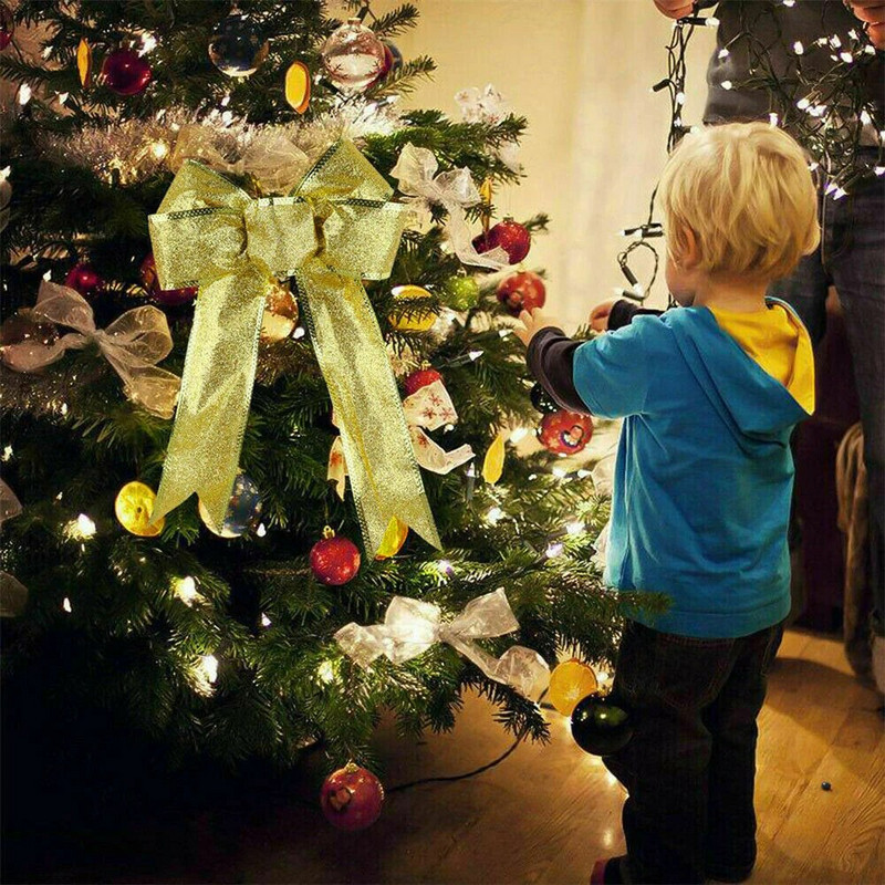 5 tk Suured jõuluvibud Kaunistused Jõulupuu Garland Vibusõlme Rippkaunistused Kodupeoks Kaminakaunistus 22x21cm